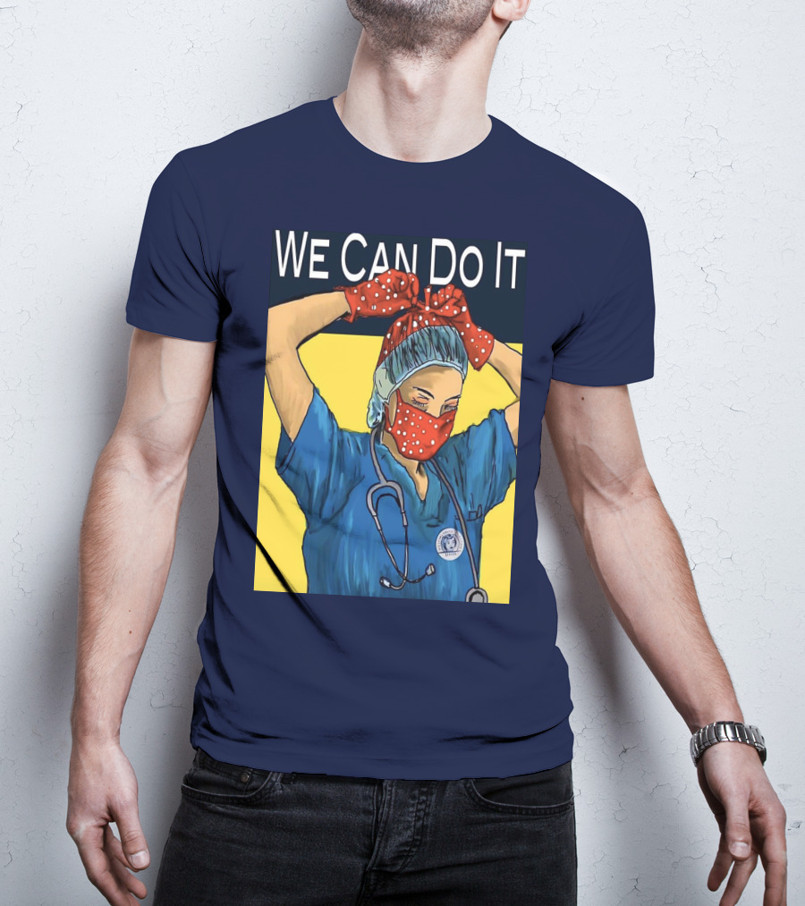 We Can Do It Nurse With Stethoscope And Red Bandana T-Shirt