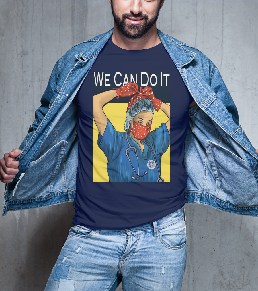 We Can Do It Nurse With Stethoscope And Red Bandana T-Shirt