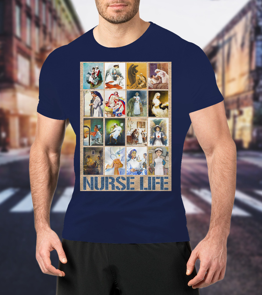 Nurse Life Vintage Nursing Images Collage T-Shirt