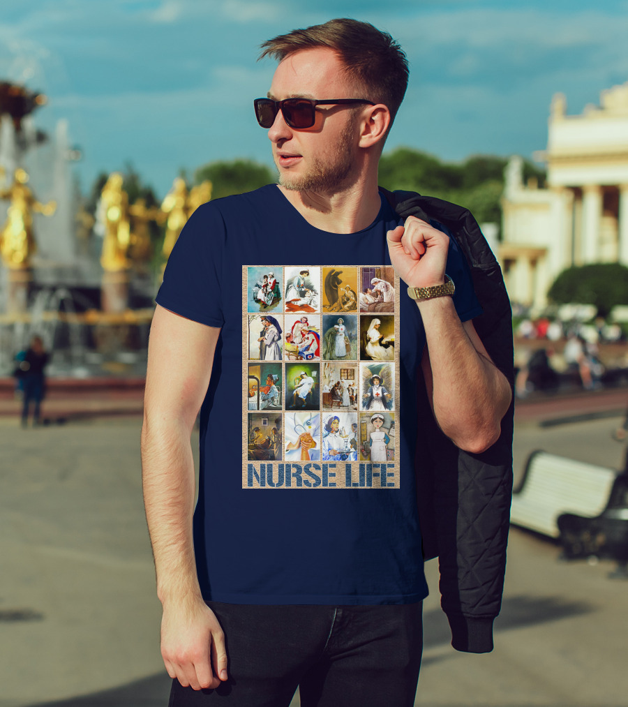 Nurse Life Vintage Nursing Images Collage T-Shirt