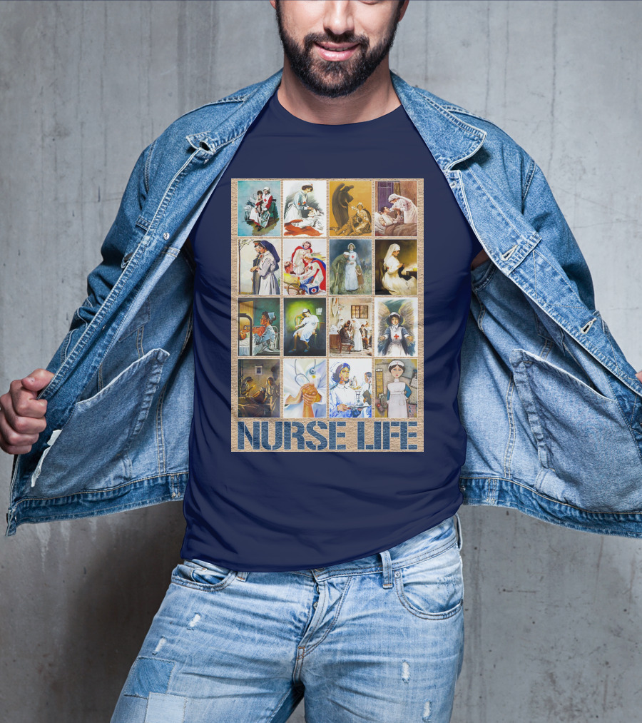 Nurse Life Vintage Nursing Images Collage T-Shirt