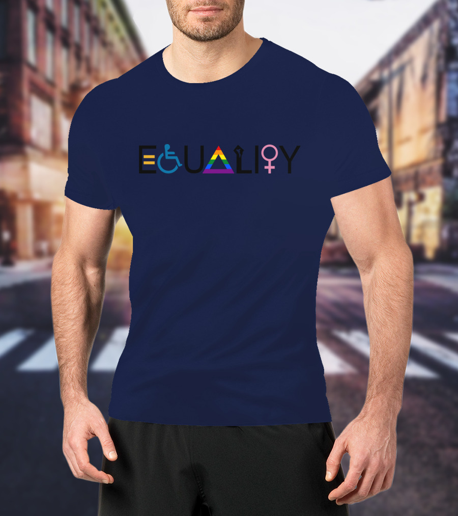Equality Symbol Plus Size Oversized Rainbow Accessibility Gender Sign T-Shirt