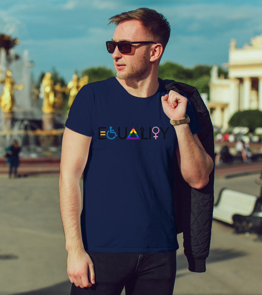 Equality Symbol Plus Size Oversized Rainbow Accessibility Gender Sign T-Shirt