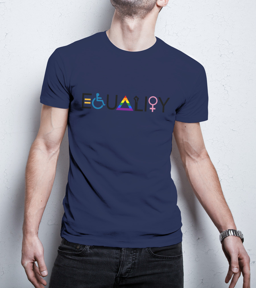 Equality Symbol Plus Size Oversized Rainbow Accessibility Gender Sign T-Shirt
