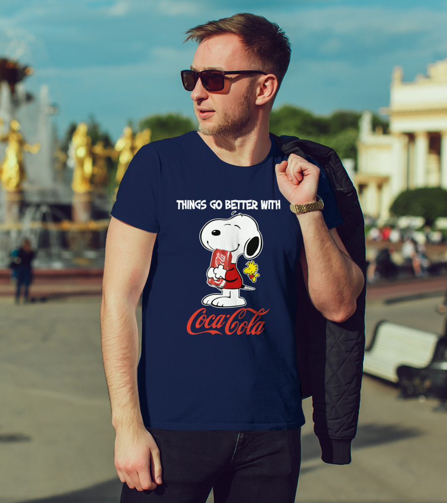 Snoopy Woodstock Things Go Better With Coca Cola T-Shirt