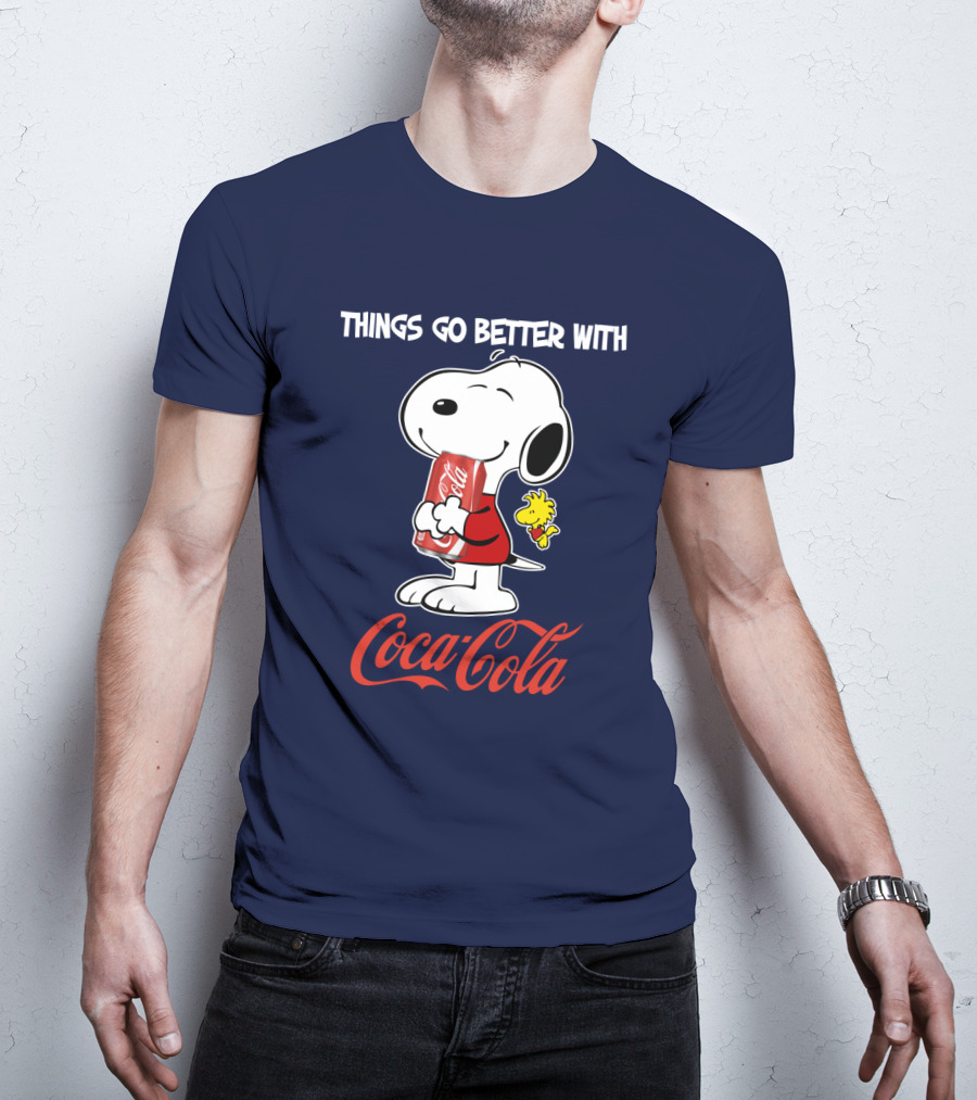 Snoopy Woodstock Things Go Better With Coca Cola T-Shirt