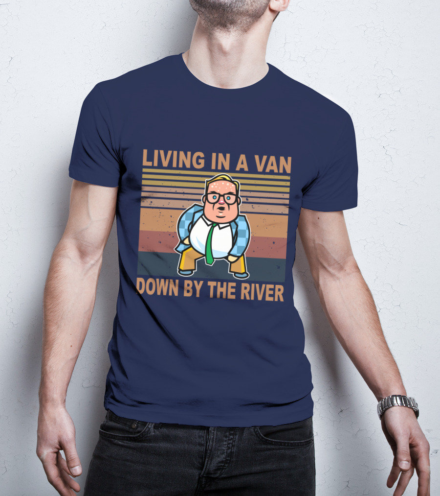 Living In A Van Down By The River Matt Foley Vintage Oversized T-Shirt
