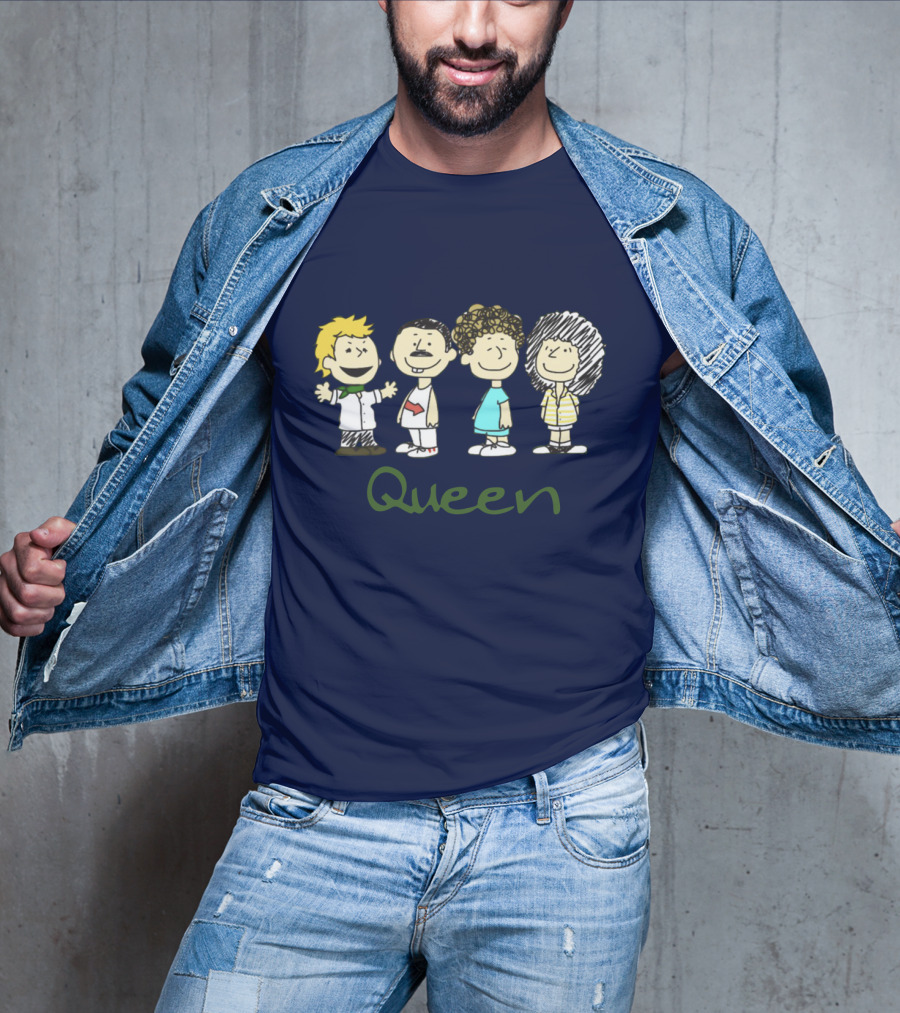 Queen Band Peanuts Snoopy And Friends Freddie Brian Roger John T-Shirt