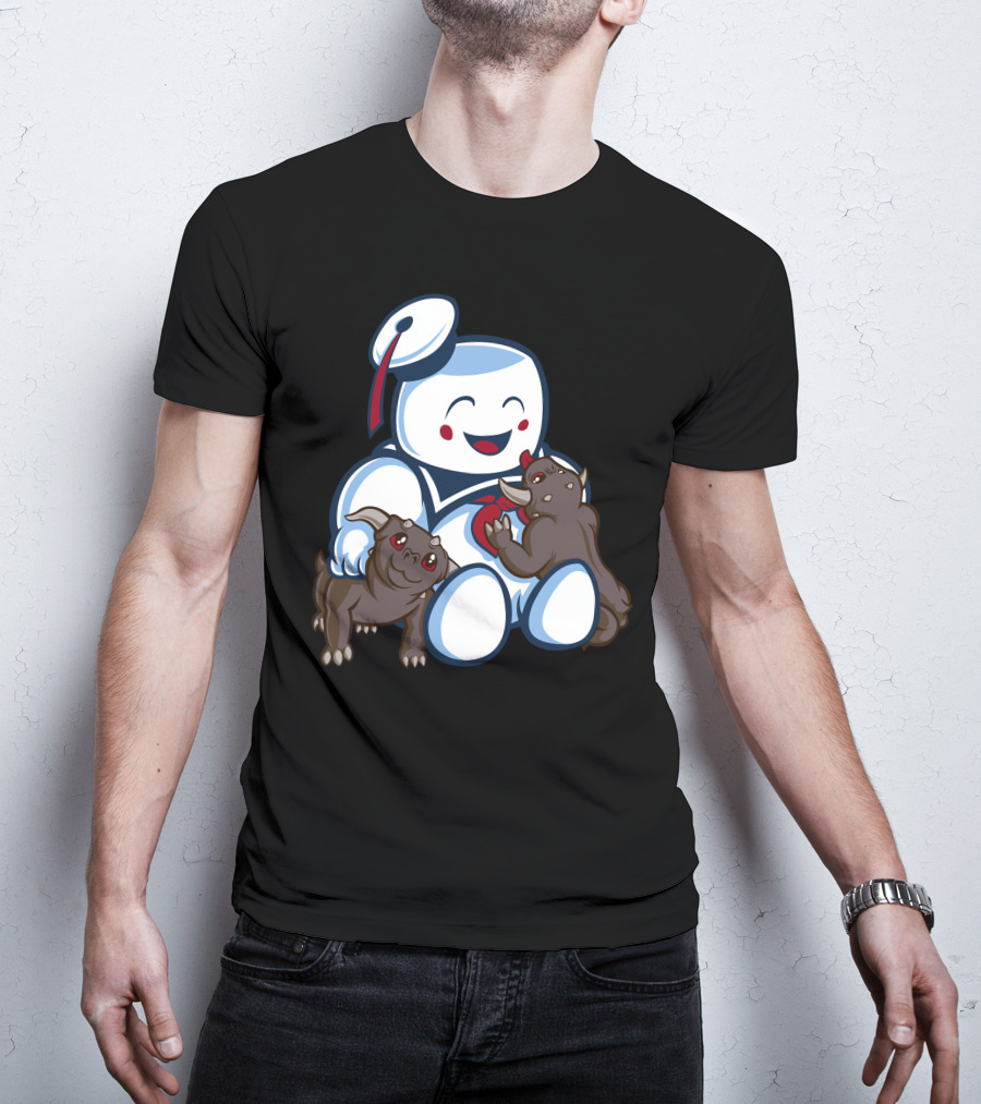 Stay Puft Marshmallow Man And Terror Dogs Ghostbusters Cuteness T-Shirt