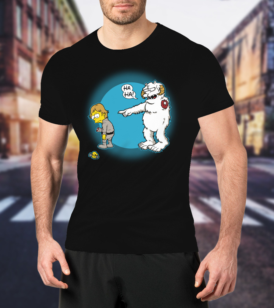 Ha-Hoth Star Wars Bart Simpson Wampa Nelson Muntz T-Shirt