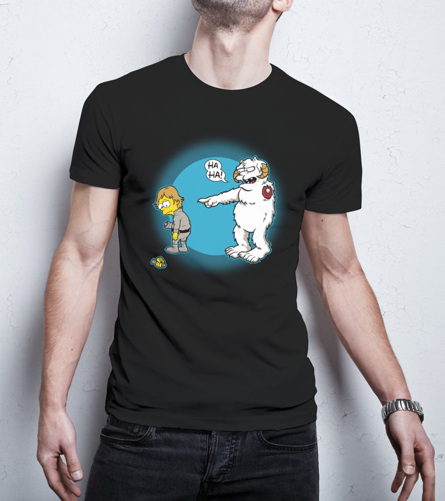 Ha-Hoth Star Wars Bart Simpson Wampa Nelson Muntz T-Shirt