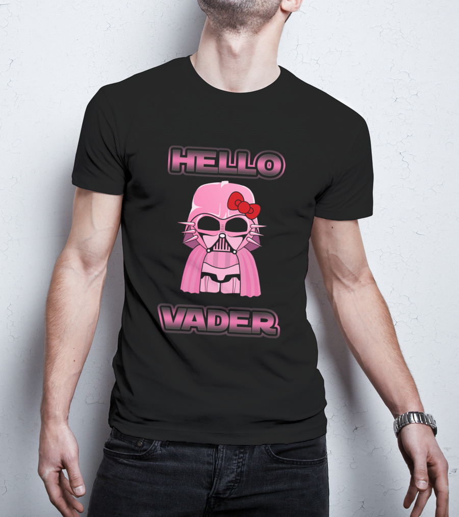 Hello Kitty Star Wars Hello Vader Pink Bow Helmet T-Shirt