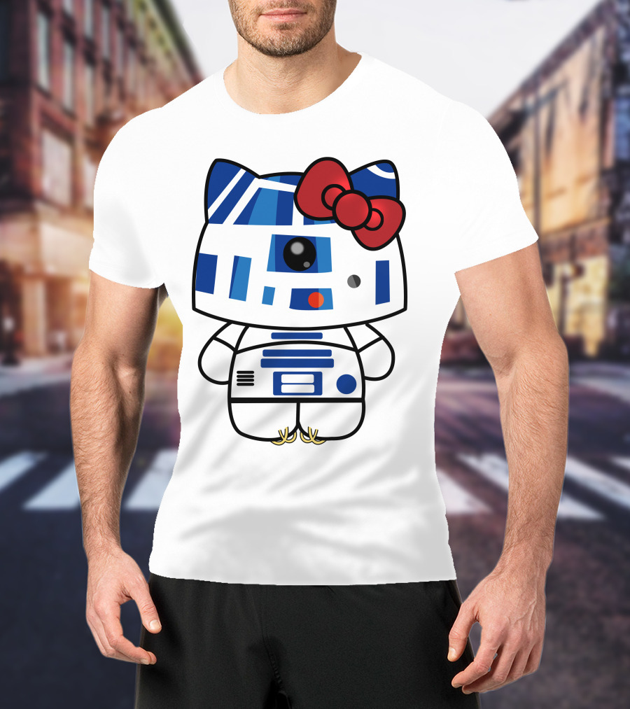 Hello Kitty Star Wars R2D2 Character Fusion With Bow T-Shirt