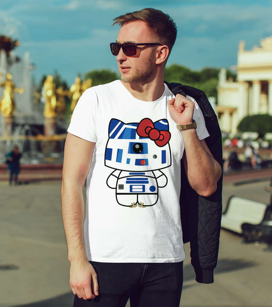 Hello Kitty Star Wars R2D2 Character Fusion With Bow T-Shirt