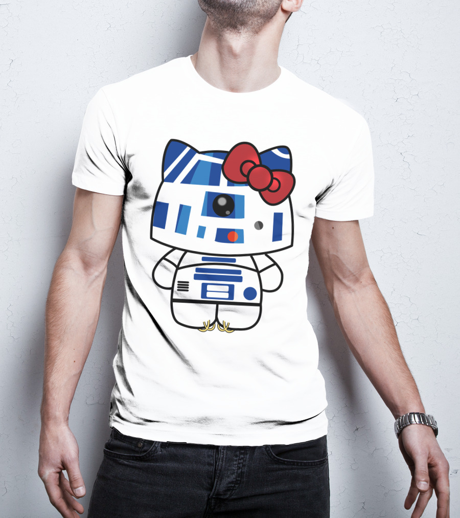 Hello Kitty Star Wars R2D2 Character Fusion With Bow T-Shirt