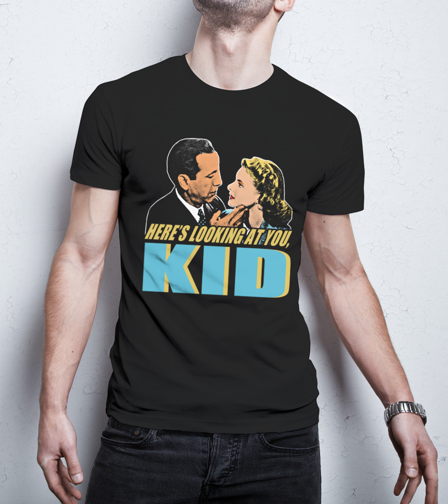 Here's Looking At You Kid Casablanca Movie Scene Retro T-Shirt