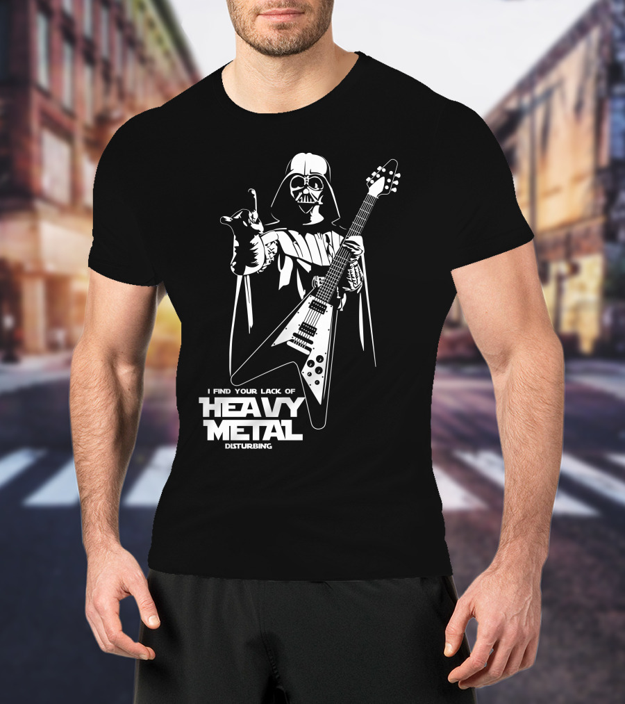 I Find Your Lack Of Heavy Metal Disturbing Star Wars Darth Vader Playing Guitar T-Shirt