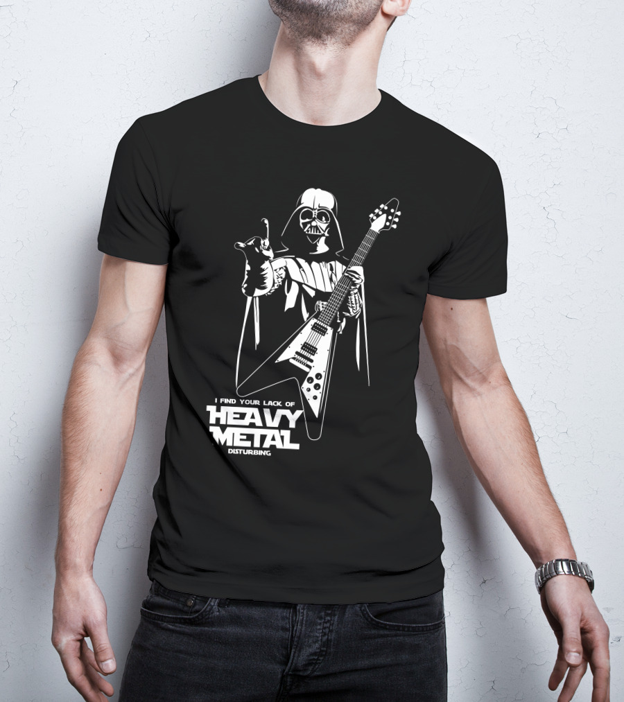 I Find Your Lack Of Heavy Metal Disturbing Star Wars Darth Vader Playing Guitar T-Shirt