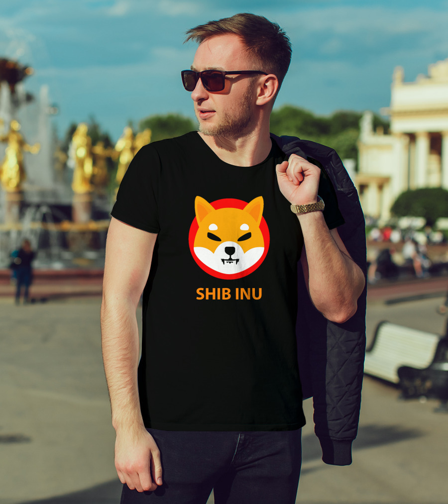 SHIB INU Coin Crypto Logo Red Circle T-Shirt