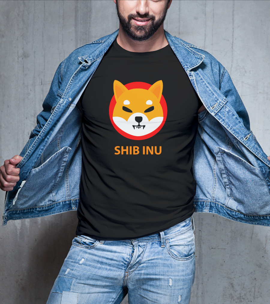 SHIB INU Coin Crypto Logo Red Circle T-Shirt