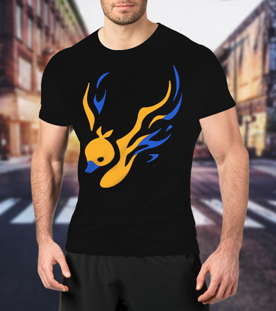 Uhiuhihn Phoenix Inspired Iconic Blue And Orange T-Shirt