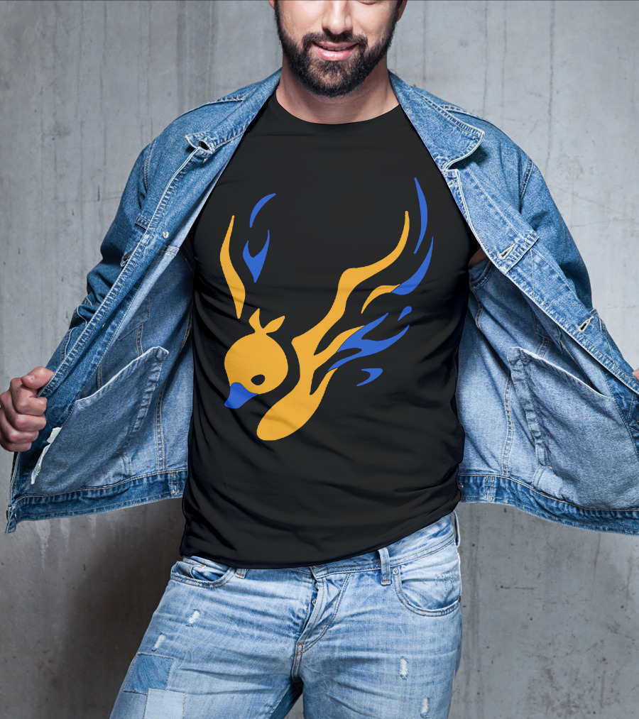Uhiuhihn Phoenix Inspired Iconic Blue And Orange T-Shirt
