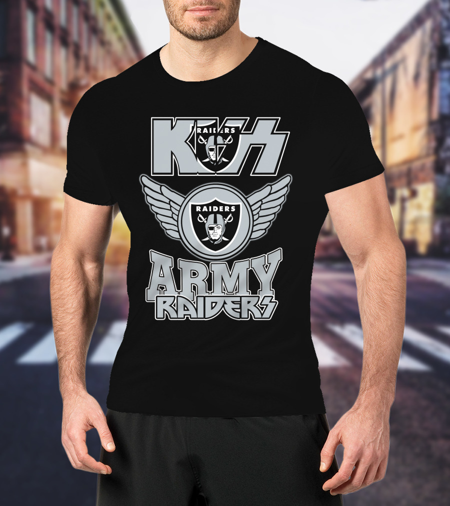 Kiss Raiders Army Las Vegas NFL121 T-Shirt