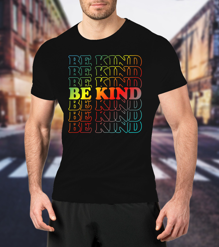 Be Kind Colorful Gradient Text Mick Foley T-Shirt