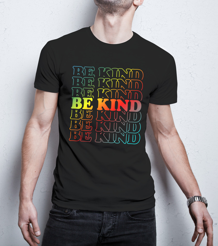 Be Kind Colorful Gradient Text Mick Foley T-Shirt
