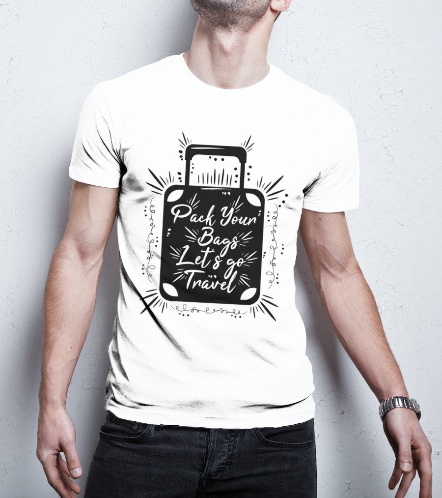 Pack Your Bags Let's Go Travel Adventure Suitcase T-Shirt
