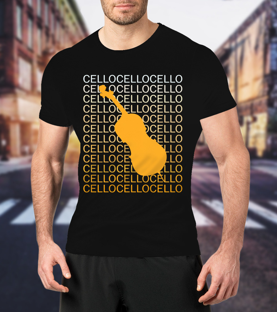 Cello Repeated Bold Pattern With Orange T-Shirt
