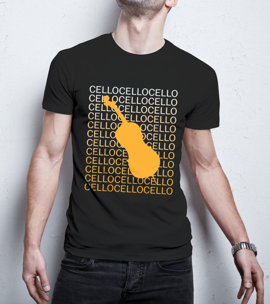 Cello Repeated Bold Pattern With Orange T-Shirt