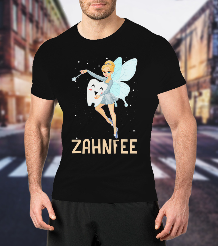 Zahnfee Fairy With Happy Tooth And Wand T-Shirt