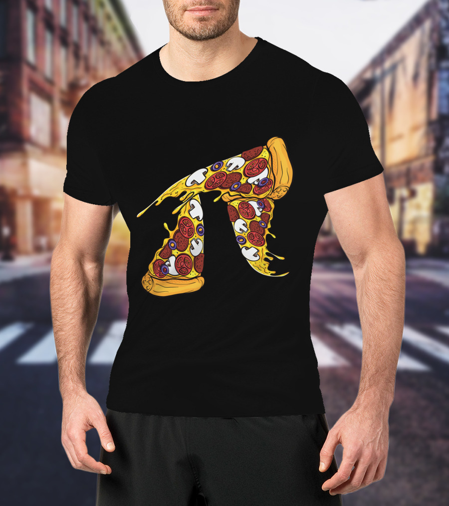 Pi Day Pizza Pi Funny Math Food 3.14 Melted Cheese Slice T-Shirt