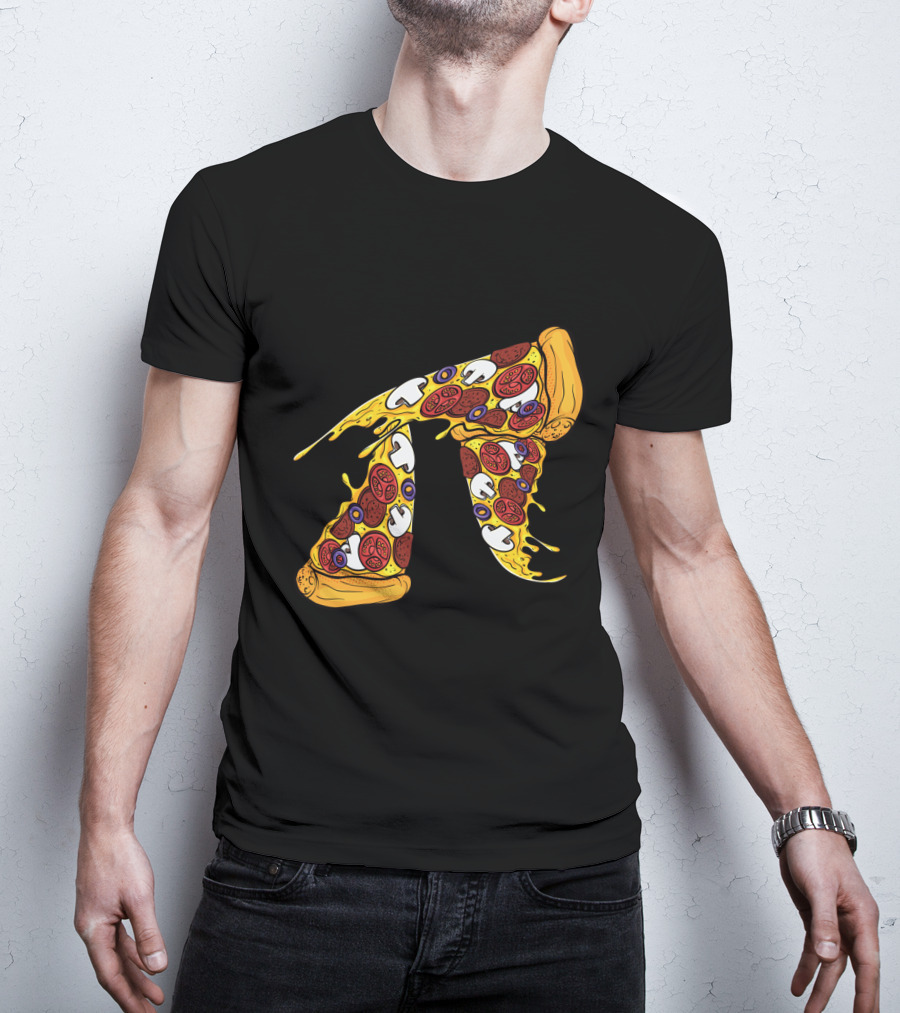 Pi Day Pizza Pi Funny Math Food 3.14 Melted Cheese Slice T-Shirt