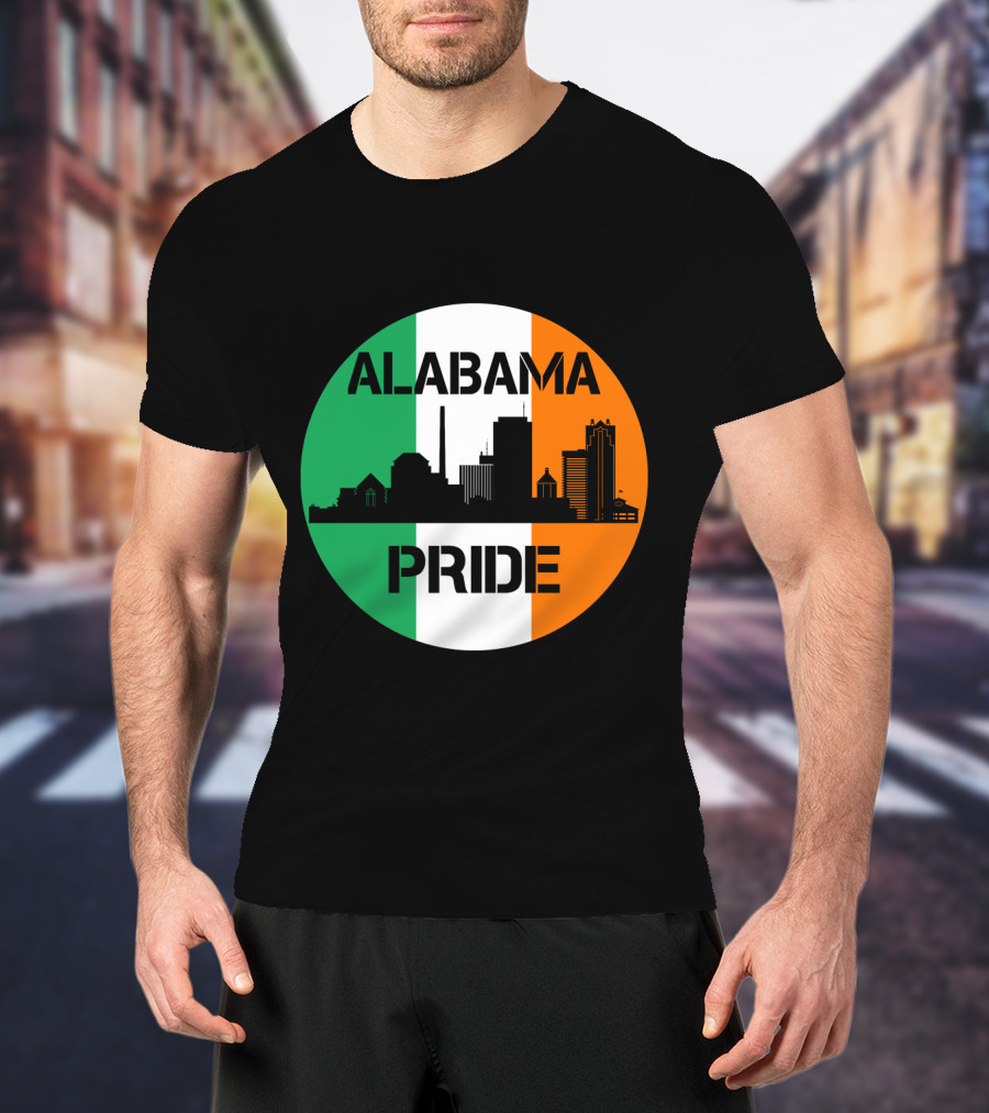 Alabama Pride Irish Flag Skyline T-Shirt