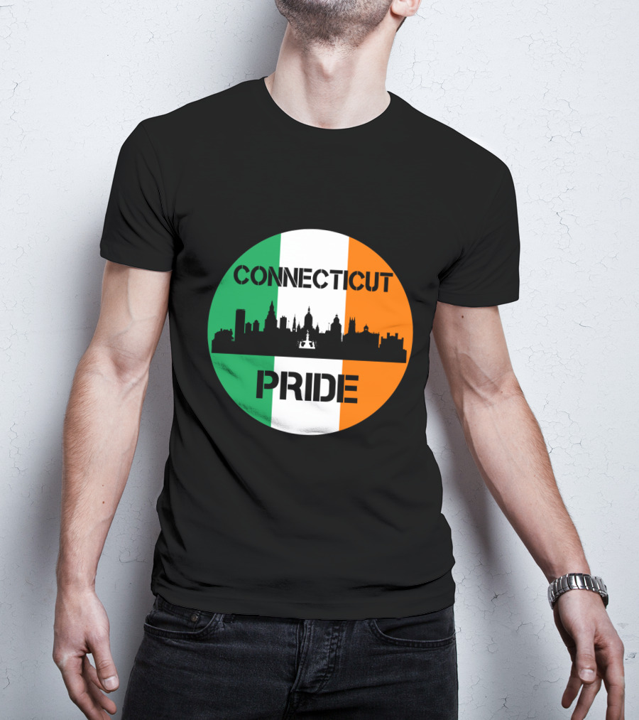 Connecticut Pride Skyline Irish Flag T-Shirt