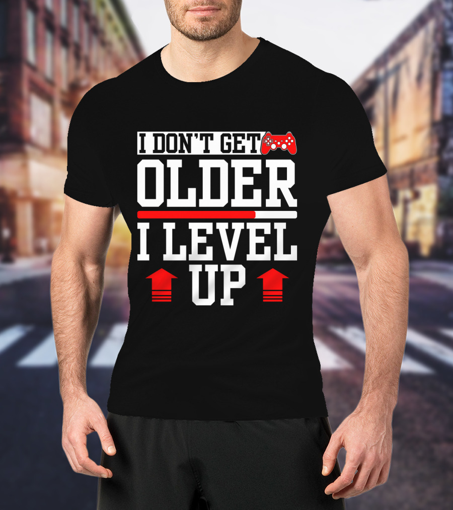 I Don't Get Older I Level Up Gamer Birthday Controller Retro T-Shirt