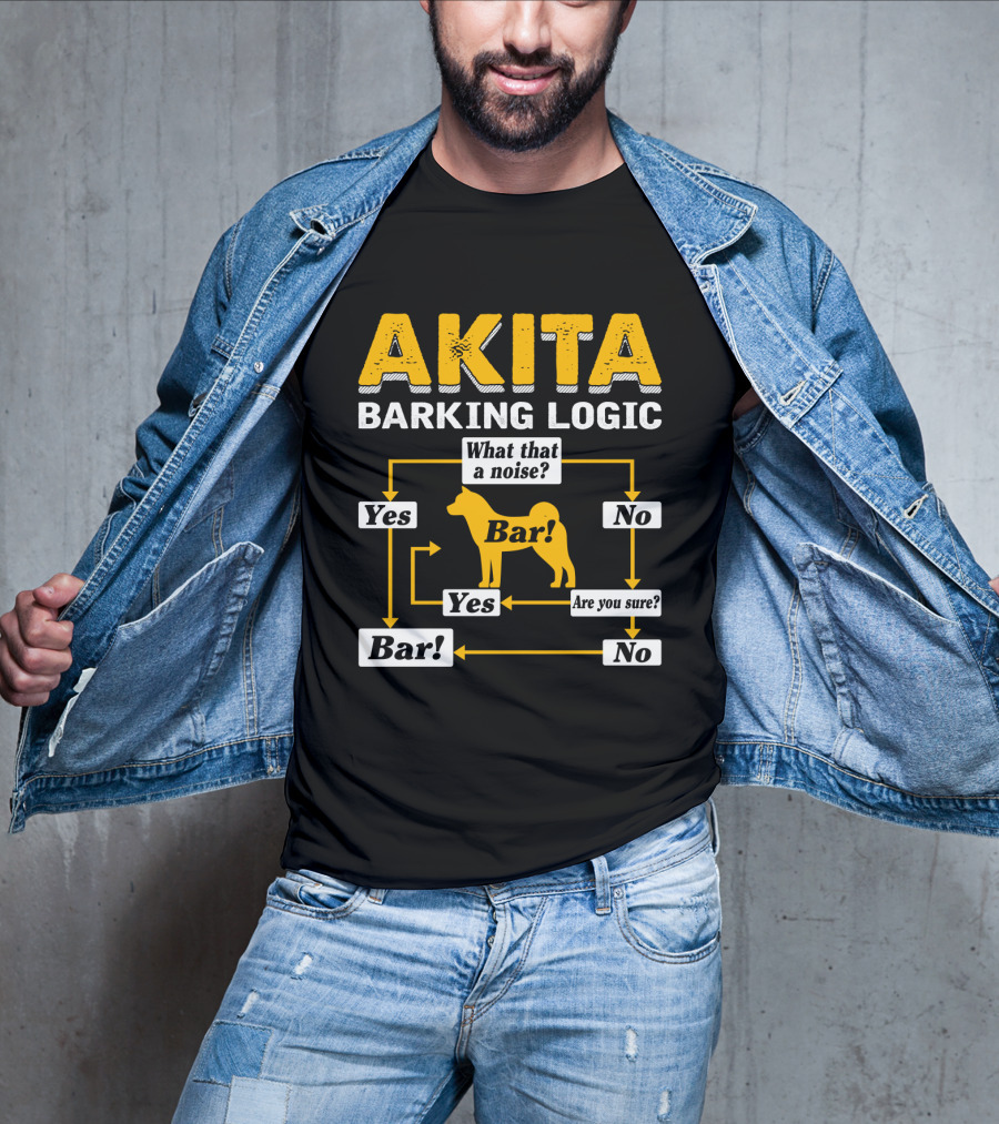 Akita Barking Logic Yes No What That A Noise Bar Are You Sure? T-Shirt