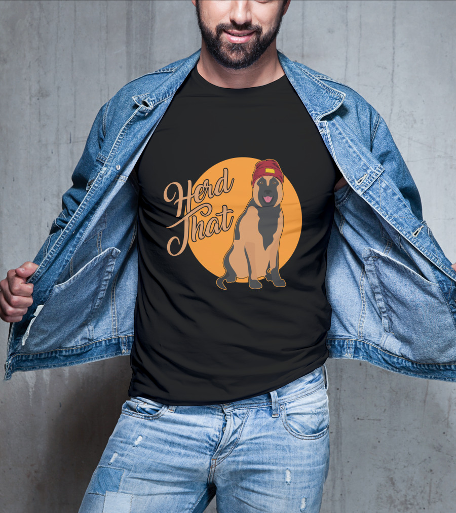 Herd That Belgian Malinois Funny Animal Lover Dog Wearing Hat T-Shirt