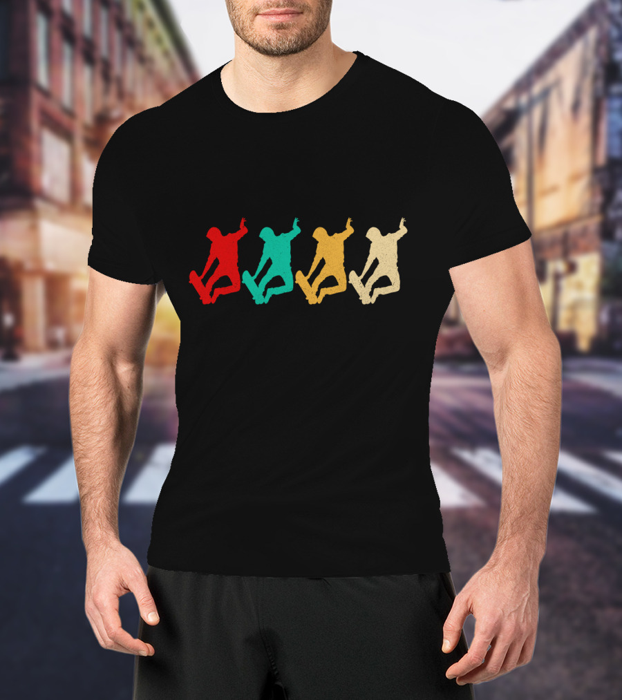 Vintage Skateboarding Silhouette Retro Colors T-Shirt
