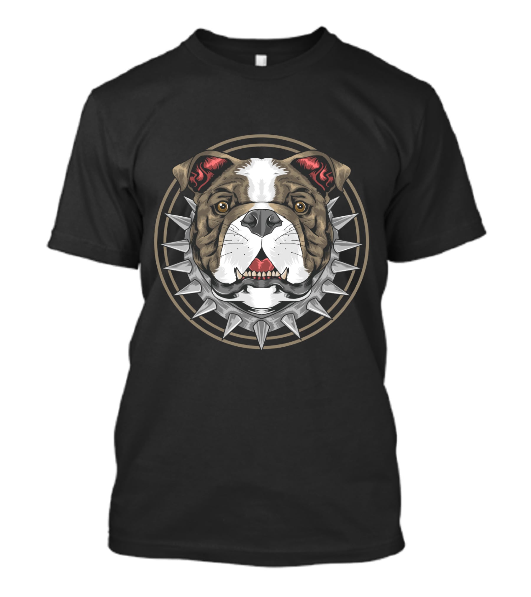 Funny Pit Bull Dog Fierce Spiked Collar T-Shirt