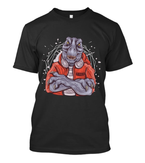 T-Rex DJ With Headphones Crossed Arms Music Jockey T-Shirt
