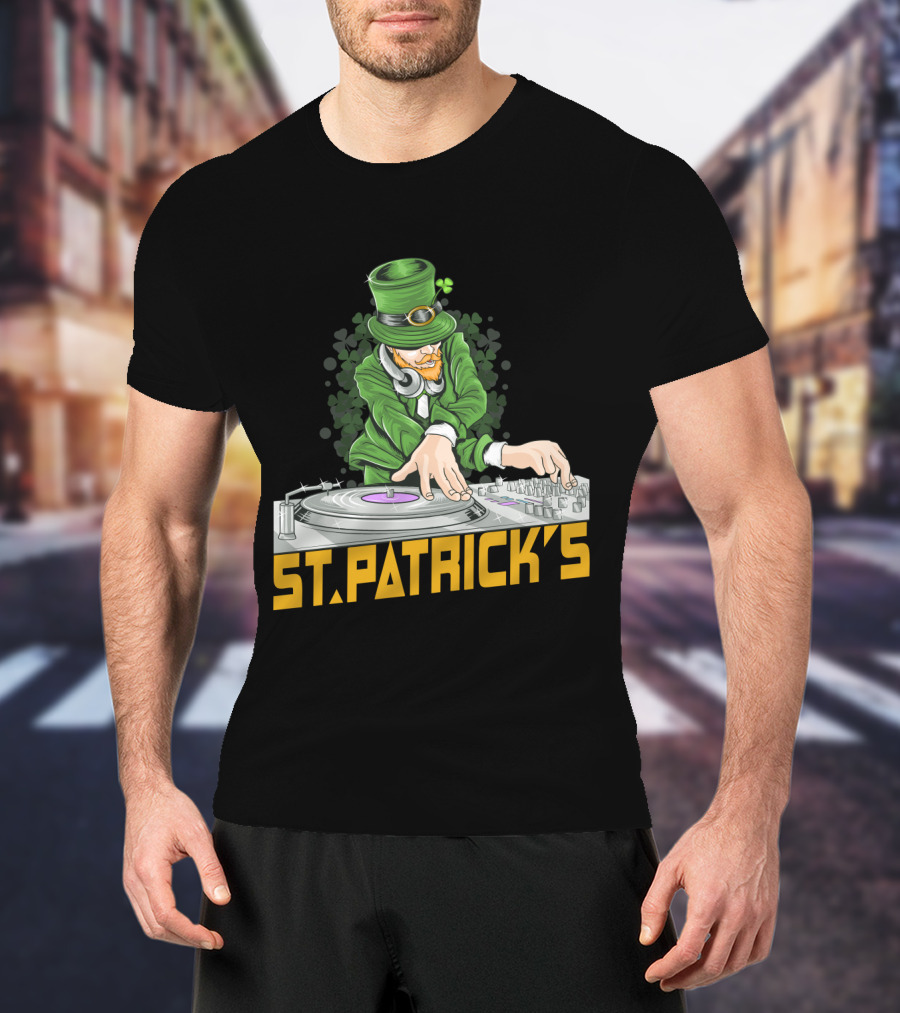 St. Patrick's Day Leprechaun DJ Music Party T-Shirt