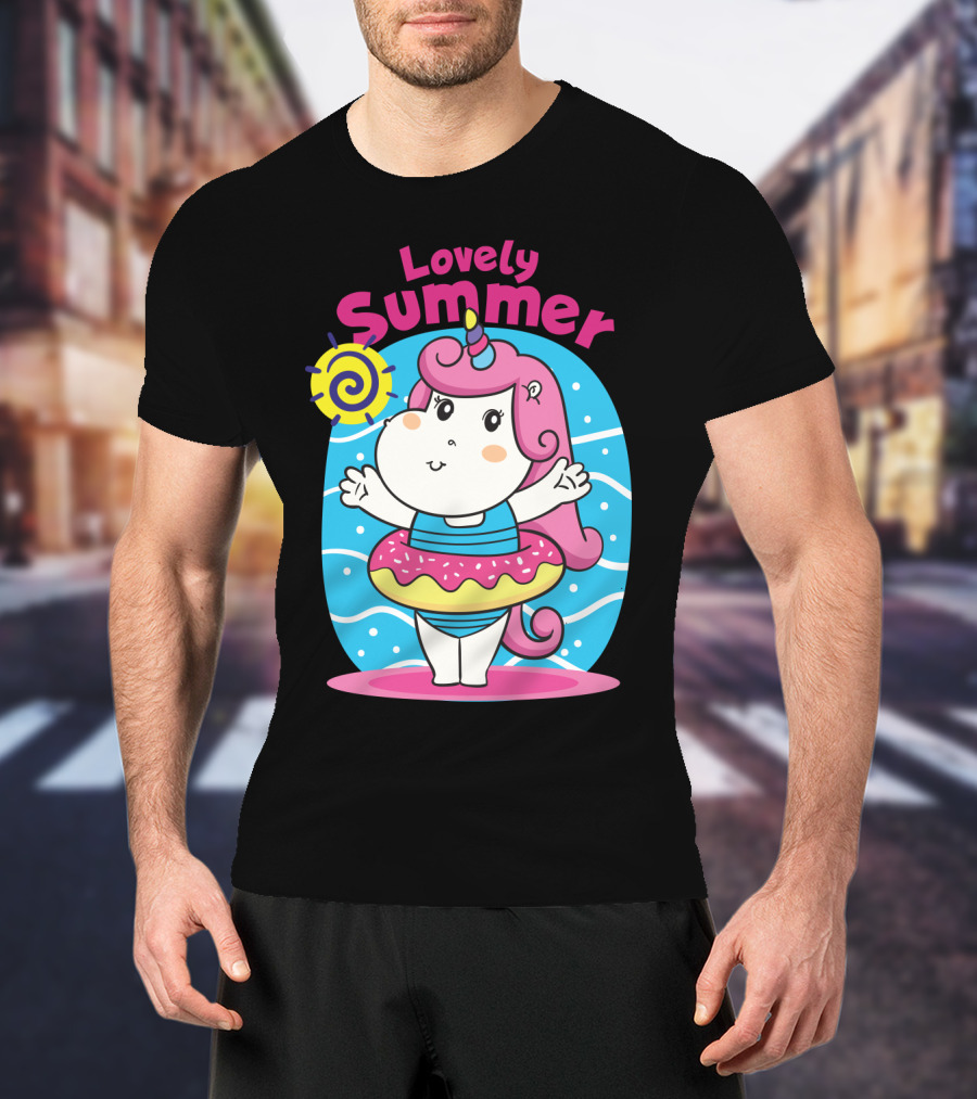 Lovely Summer Cute Unicorn Inflatable Swim Fun T-Shirt