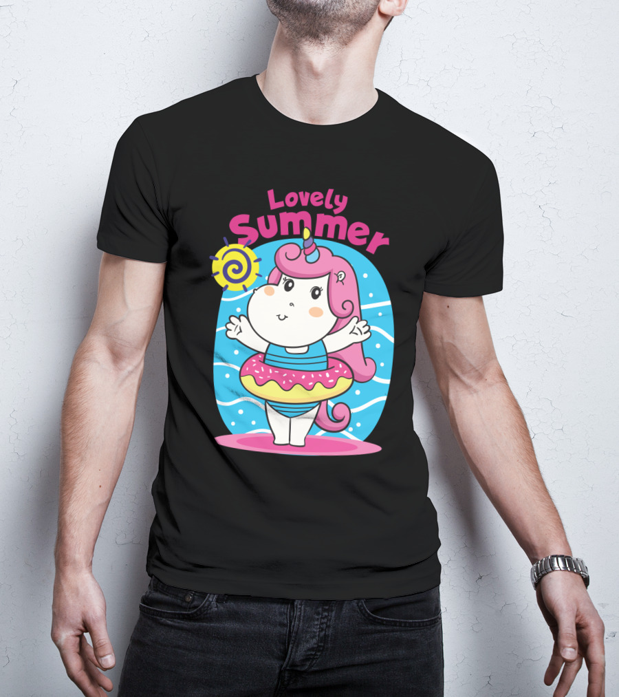 Lovely Summer Cute Unicorn Inflatable Swim Fun T-Shirt