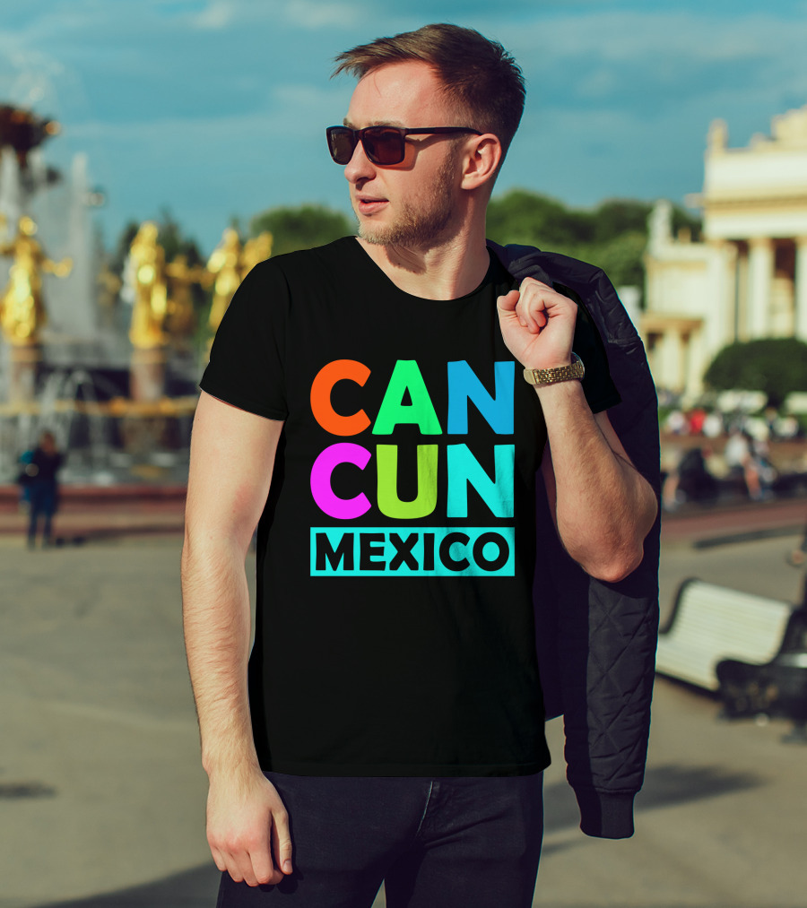 Cancun Mexico Vibrant Block Lettering T-Shirt
