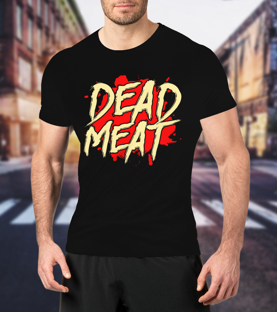 Dead Meat Bold Red Splatter Text T-Shirt