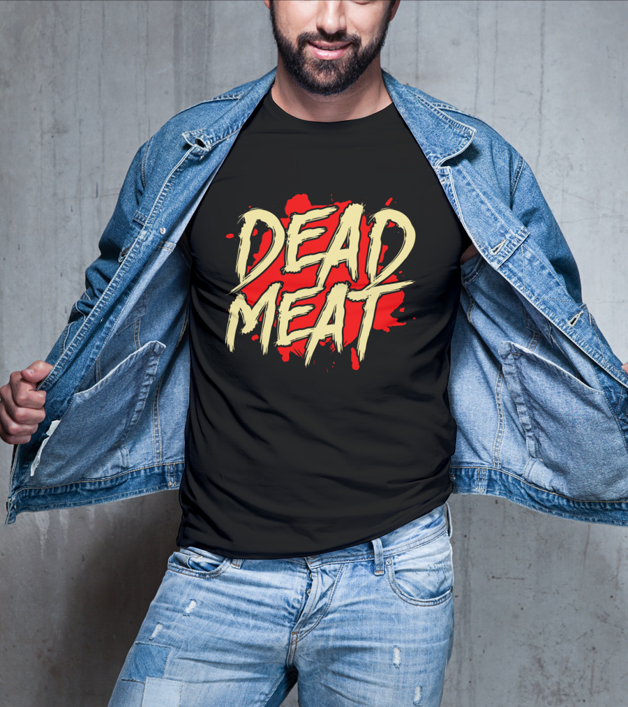 Dead Meat Bold Red Splatter Text T-Shirt