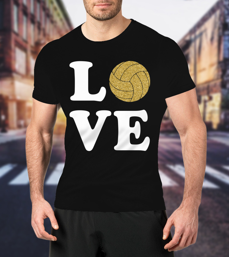 LOVE Volleyball Glitter Ball T-Shirt